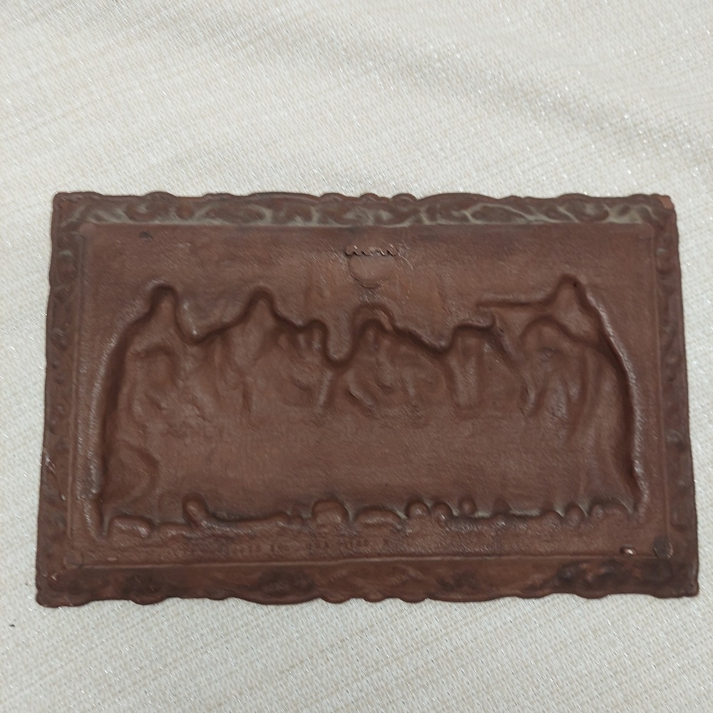 Vintage The Last Supper 3D Relief Wall Plaque Faux Wood Religious Art USA 13.5x8 - Picture 3 of 7